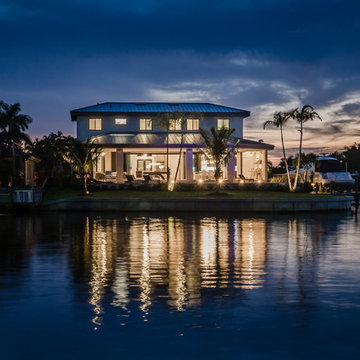 Contemporary waterfront pool home