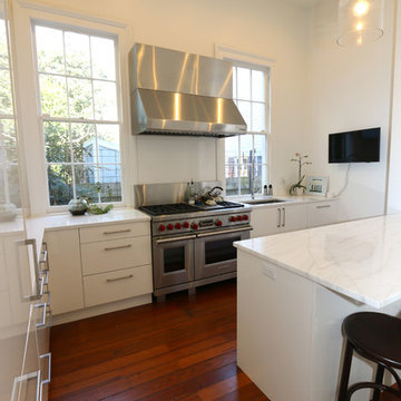 Contemporary Kitchen Remodel Brings Modern Amneties to Centries Old Home