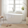 Vanity Art Freestanding Acrylic Soaking Bathtub, White/Polished Chrome, 55"