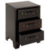Traditional Dark Brown Faux Leather Cabinet 55755