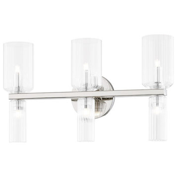 Mitzi Tabitha 3 Light Bath Bracket, Polished Nickel/Clear H384303-PN