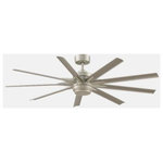 Fanimation Fans - Fanimation Fans FPD8152BNW-72BNW Odyn Custom 9 Blade Ceiling Fan with Handheld C - 1 Year WarrantyOdyn Custom 9 Blade  Brushed Nickel *UL: Suitable for wet locations Energy Star Qualified: YES ADA Certified: n/a  *Number of Lights: 1-*Wattage:18w LED bulb(s) *Bulb Included:Yes *Bulb Type:LED *Finish Type:Brushed Nickel