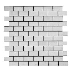 Statuary Crystal Marble Italian White Statuario 1x2 Mosaic Tile Polished - Home Accessories & Decor