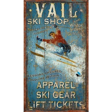 Vail Ski Shop Wood Sign,  Small