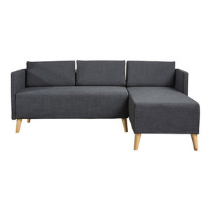 Midtown 2 Piece Sectional Set Transitional Sofas By Gdf Studio Andresen Mid Century Modern Fabric Chaise Sectional Muted Dark Gray