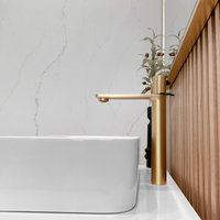 STYLISH Nessa Single Handle 12 1/2" Brushed Gold Vessel Bathroom Faucet
