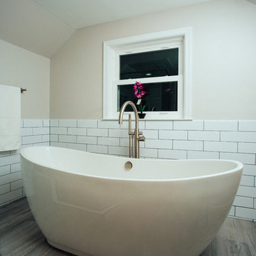 Elegant Master Bathroom & Closet in Previous Attic Space in Alexandria