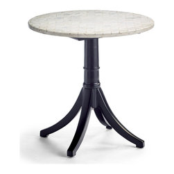 Amherst Mosaic Aluminum Side Table White Marble - Outdoor Side Tables