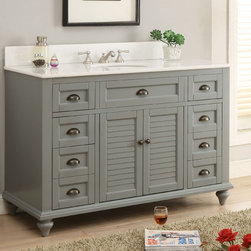 Adelina 49 inch Antique Bathroom Vanity Grey Finish - Bathroom Vanities And Sink Consoles