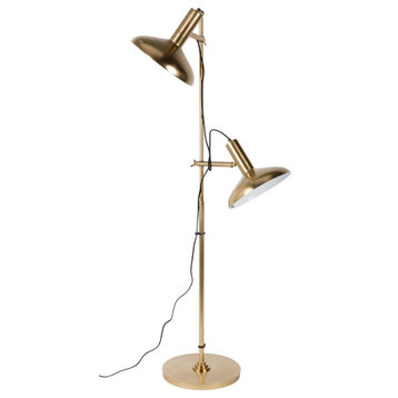 Brass 2-Light Floor Lamp | Dutchbone Karish