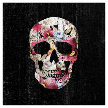Floral Skull 30x30 Canvas Wall Art