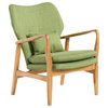 GDF Studio Kama Accent Armchair, Green/Walnut