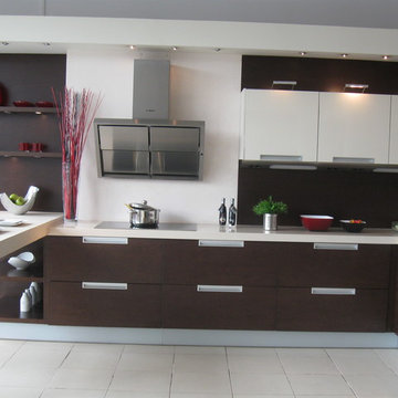 Walnut Veneer Kitchen in Denver