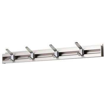 Arrange A Space Four Coat Hook Add-on, Silver and chrome, 32'