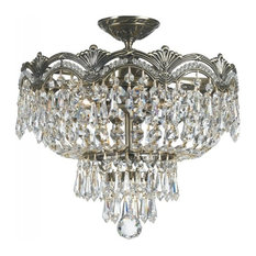 Majestic 3-Light Crystal Semi-Flush, Clear Swarovski Elements
