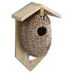 Esschert Design - Seagrass Nest Pocket Birdhouse - Nesting Pocket made from wire covered with seagrass - durable. Tips: Clean your birdhouses each fall with a brush and warm water - to prevent the build-up of parasites. Hang your bird house at least 6 feet of the ground and 30 feet (10 meters) from other birdhouses.
