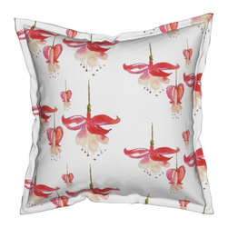 Large Bleeding Hearts Throw Pillow - Decorative Pillows