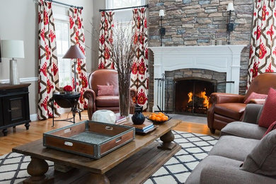 Inspiration for a rustic living room remodel in Boston