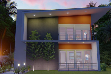 Example of a minimalist exterior home design in Miami
