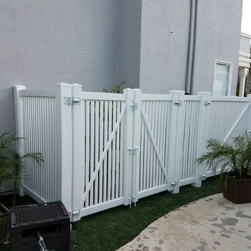 Vinyl Fence pool equipment enclosure