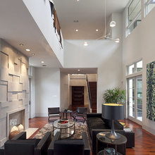 modern fireplace