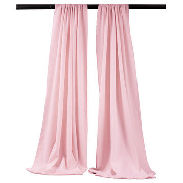 LA Linen Polyester Poplin Backdrop Drape 96"x58", 2 Pack, Light Pink