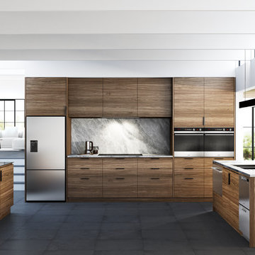 Fisher & Paykel Timber Open-Plan Kitchen