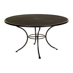 Standard Mesh 54" Round Dining Table with 2" Umbrella Hole - Outdoor Dining Tables