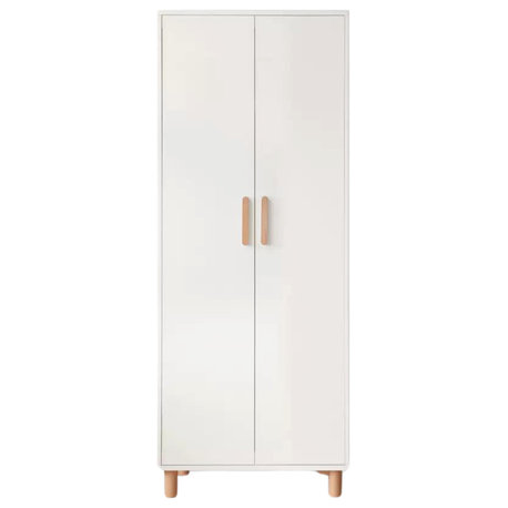 Pine Solid Wood Wardrobe, 31.5x19.7x78.7", 2 Door With Legs