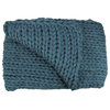 Teal Blue Cable Knit Plush Throw Blanket, 50"x60"