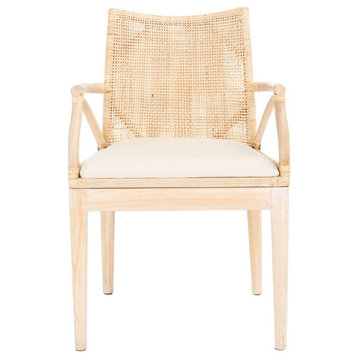 Safavieh Gianni Arm Chair, Natural/White Washed