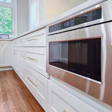 Built-In Microwave Drawer with White Shaker Cabinetry