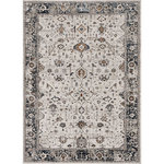 KAS - KAS Inspire 7500 Ivory/Gray Empera Area Rug, 8'x10' - Inspire is a collection of trendy transitional and traditional machine woven rugs with metallic highlights throughout. These beautiful rugs are made in Turkey of shrink polyester and polyester with a 1/4" pile height.