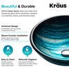 Nature Series 17" Round Blue Glass Vessel 19mm Bathroom Sink