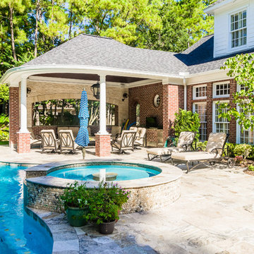 Wilding Estates Attached Cabana with Summer Kitchen