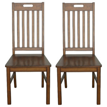 Old Town Set of 2 Dining Chairs, Warm Pecan Brown