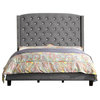 Martins Upholstered Panel Bed, Gray, King