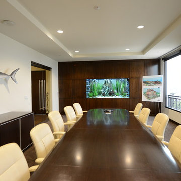 Built-in Aquarium dividing Office and Conference Room