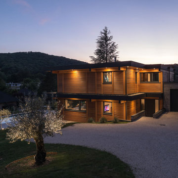 Maison bois toiture terrasse sur Chambéry