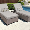 Florence Wheeled Chaise Set of 2 Outdoor Wicker Patio Furniture in Ash