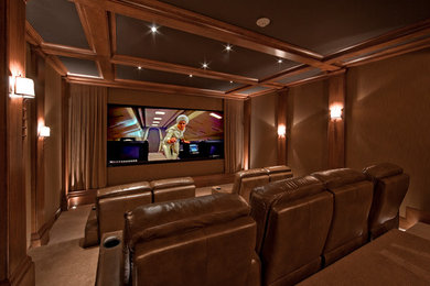 Design ideas for a traditional home theatre in Seattle.