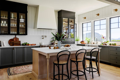 Example of a transitional kitchen design in Seattle