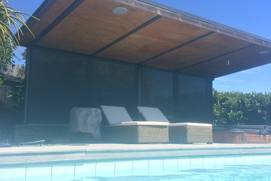 This is an example of a beach style pool in Christchurch.