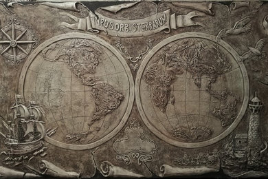 Mapa mondo srile antico - quadro