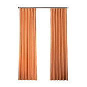 Faux Shantung Silk Curtain Single Panel, Monarch Orange, 50"x96"