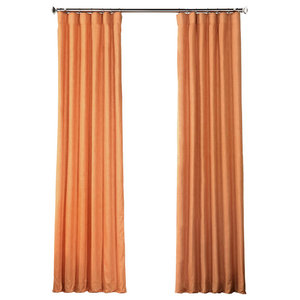 Harvest Orange Fauxsilk Taffeta Curtain Single Panel