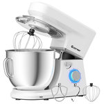 Costway - Costway Electric Stand Mixer 6 Speed 7.5Qt 660W Tilt-Head Stainless Steel Bowl - Our electric stand mixer is perfect for your kitchen. One of the best food mixers you can get for its high performance, versatility and price. It is specially designed to whip up cakes, cookies, and creams with ease. It is time efficient for all types of food mixing, including creaming, mixing, beating, whipping, kneading. With 6 speeds and pulse function, you have complete control of your mixing for perfect results. 660W high performance motor helps to save your time and energy. Designed with a splash guard, it prevents your kitchen from getting messy during baking or after baking. This high quality stand mixer is worth your choice. Give it a chance, and you will get an efficient helper.
