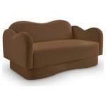 Meridian Furniture - Bloom Upholstered Loveseat, Saddle, Velvet - Indulge in the allure of the Saddle Velvet Bloom Loveseat by Meridian Furniture. Its captivating design and luxurious Saddle Velvet elevate any space with effortless elegance. Crafted with precision and durability in mind, this stunning piece becomes the focal point of gatherings, fostering moments of connection and warmth. Embrace sophistication and style with the Bloom Loveseat, a testament to exquisite taste and timeless beauty.
