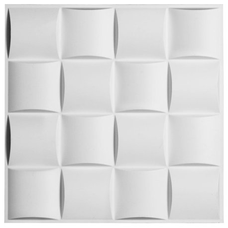 19 5/8"W x 19 5/8"H Baile EnduraWall Decorative 3D Wall Panel, White