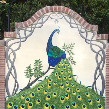 Beverly Hills Peacock Garden Mural